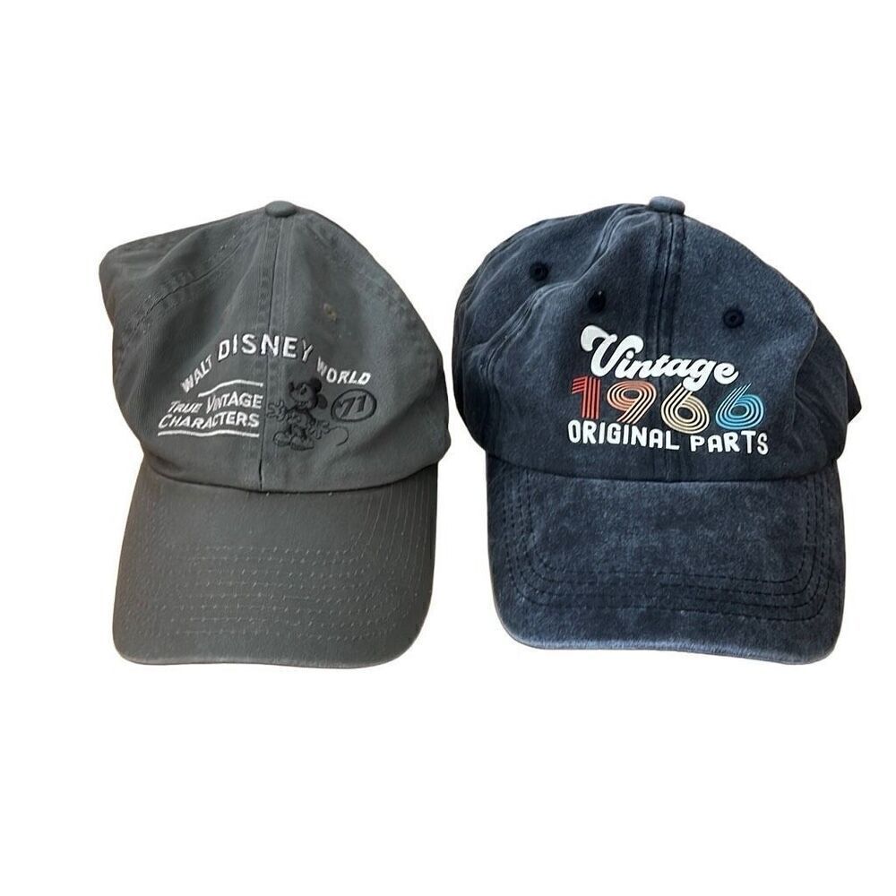 Lot of 2 Walt Disney World Vintage Caps Hats
